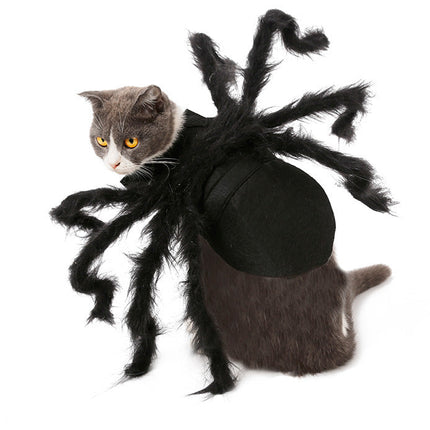 Cross border popular pet spider clothing dog cat horror simulation plush spider transform dress party dress