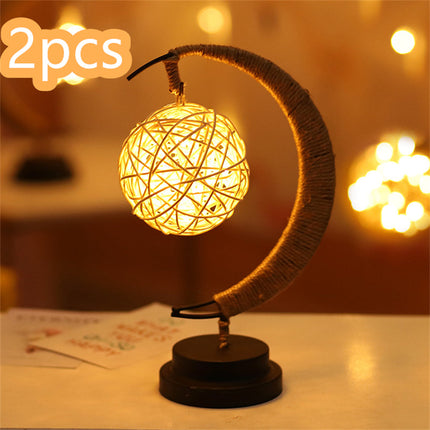 Led Moon Light Wrought Iron Ornament Light Star Shape Copper Wire Light Decorative Light USB Battery