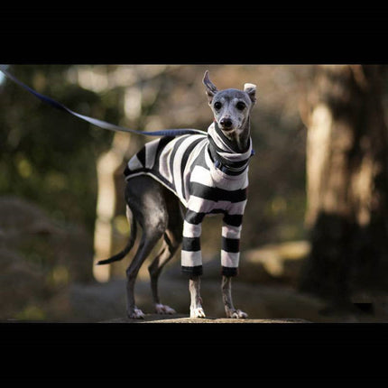 Pet Clothing Striped Comfortable Two-legged High Necked Cute Dog Clothing