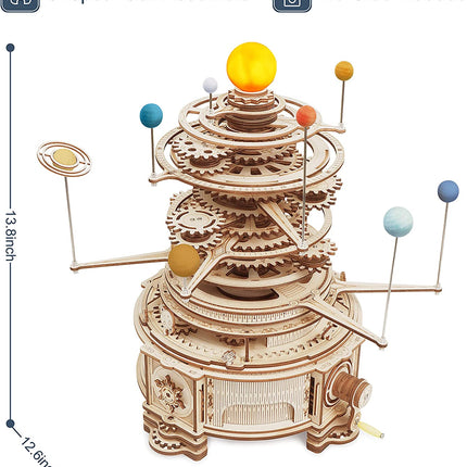 Robotime ROKR 316PCS Rotatable Mechanical Orrery 3D Wooden Puzzle Games Assemble Model Building Kits Toys Gift For Children Boys