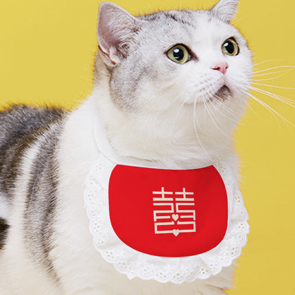 Pet Cat Supplies Saliva Towel Collar Bib Cute