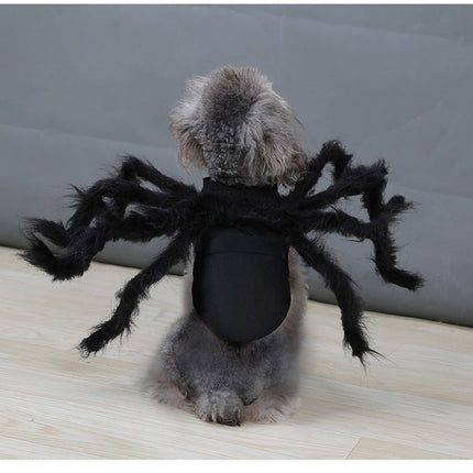 Cross border popular pet spider clothing dog cat horror simulation plush spider transform dress party dress