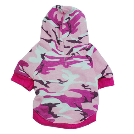 Dog clothing cotton camouflage hooded sweater