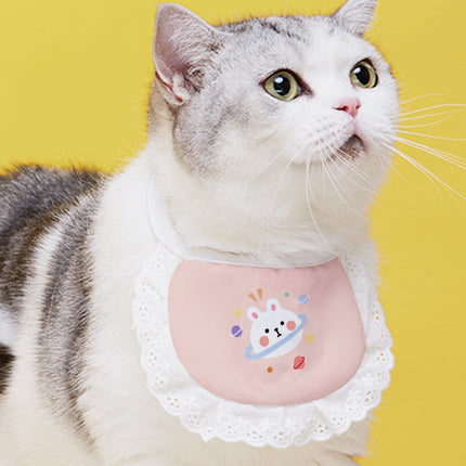 Pet Cat Supplies Saliva Towel Collar Bib Cute