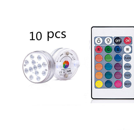 3 LEDs Underwater Light 16 Colors RGB IP68 Waterproof Swimming Pool Light RF Remote Control Submersible Lights For Pond Vase