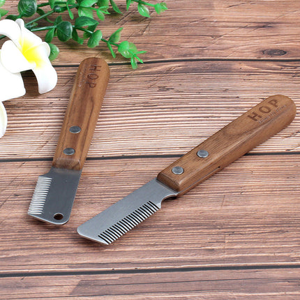 Pet Plucking Knife Comb Wooden Handle Terrier Dog Supplies Pet Shaving Knife Styling Grooming Comb