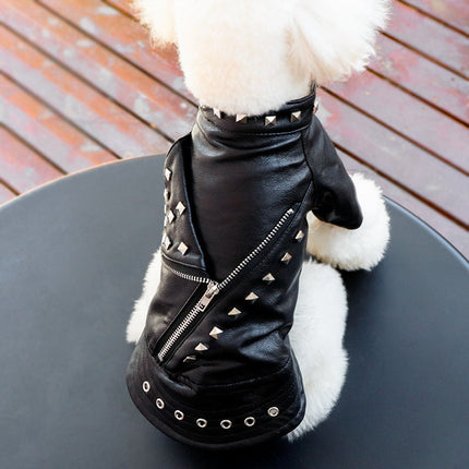 Pet Leather Coat Dog Fashion Brand Clothes Korean Style Autumn And Winter Cat Teddy Chihuahua Winter Clothing