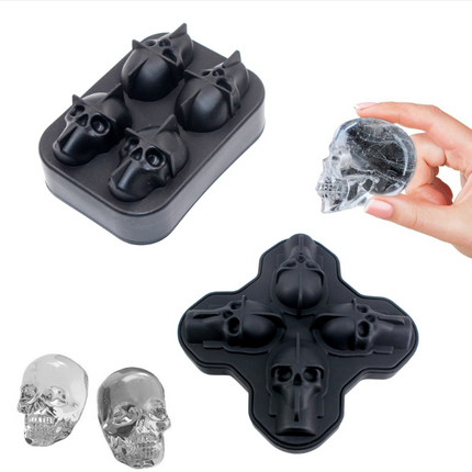 Creative 3D Skull Mold Ice Cube Tray Silicone Mold Soap Candle Moulds Sugar Craft Tools Bakeware Chocolate Moulds