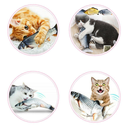 Pet Soft Electronic Fish Shape Cat Toy Electric USB Charging Simulation Fish Toys Funny Cat Chewing Playing Supplies Dropshiping