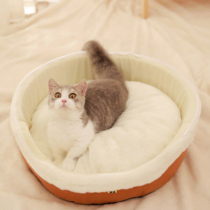 Winter Warm Cat Bed Comfortable Cute Basket For Cats Cozy Kitten Lounger Cushion Remove Washable Pet House Cat Supplies