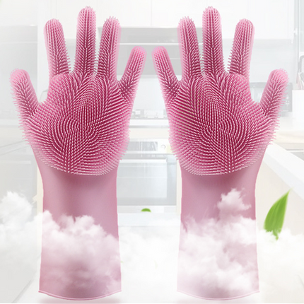 Silicone Heat-resistant Cleaning Brush Scrubbing Gloves