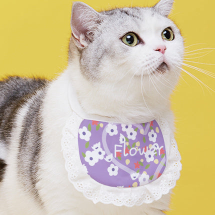 Pet Cat Supplies Saliva Towel Collar Bib Cute