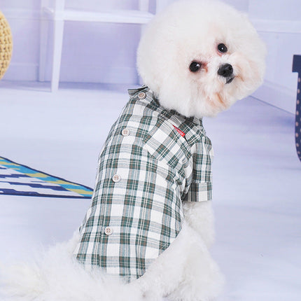 Double Diagonal Pocket Shirt Summer Thin Small Dog Clothes