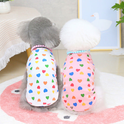 Pet Clothing Dog Spring And Summer Colorful Peach Vest