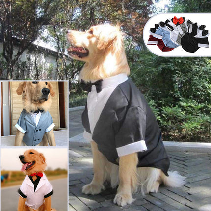 Pet Clothes Big Dog Dress Pet Clothing Puppy Suit Bow Tie