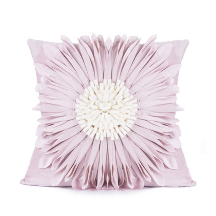 Fashion Modern Style White Throw Pillows Velvet Stitching 3D Chrysanthemum Cushion Waist Pillow Blue Cushion Case