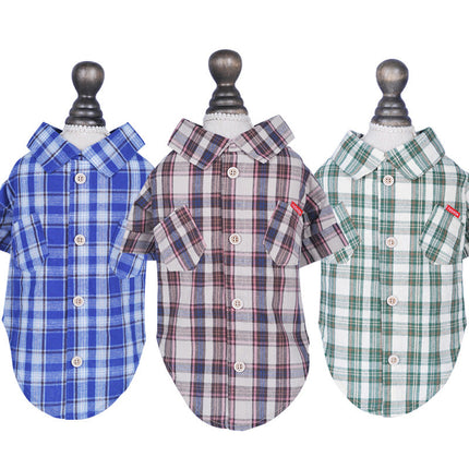 Double Diagonal Pocket Shirt Summer Thin Small Dog Clothes