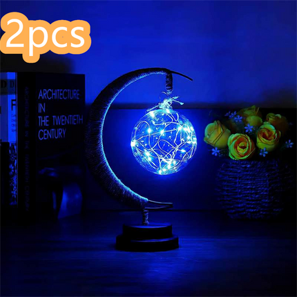 Led Moon Light Wrought Iron Ornament Light Star Shape Copper Wire Light Decorative Light USB Battery