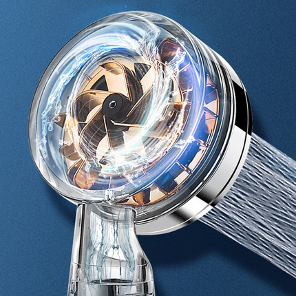 Pressurized Nozzle Turbo Shower Head One-Key Stop Water Saving High Pressure Shower Head Magic Water Line Bathroom Accessor