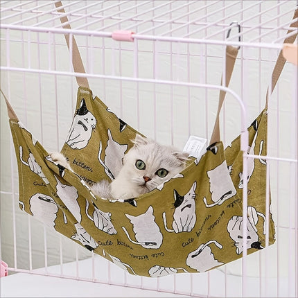 Pet Summer Cotton Hemp Cat Hammock Breathable Cage Cat Swing Hanging Nest Multi-color Printed Hammock Pet Supplies