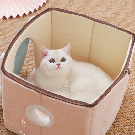 Cat House Removable And Washable Cat Bed Pet Supplies Enclosed Cat House Villa